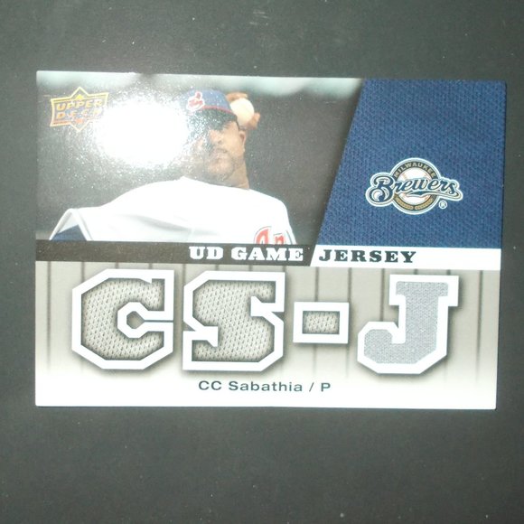 2009 Upper Deck CC Sabathia Game Worn Relic Card - Picture 1 of 2